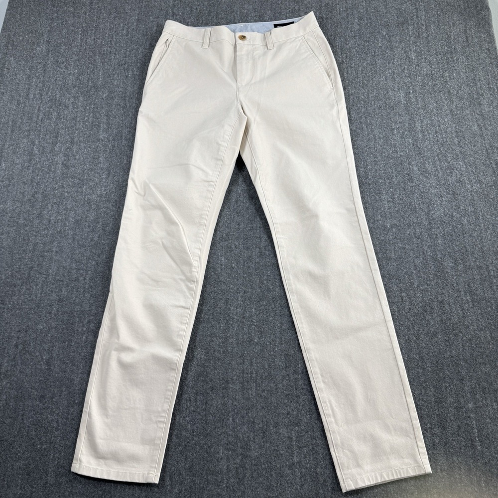 Bonobos Slim Taper Men's Chino Pants 28x30 Ivory Cream Stretch Cotton